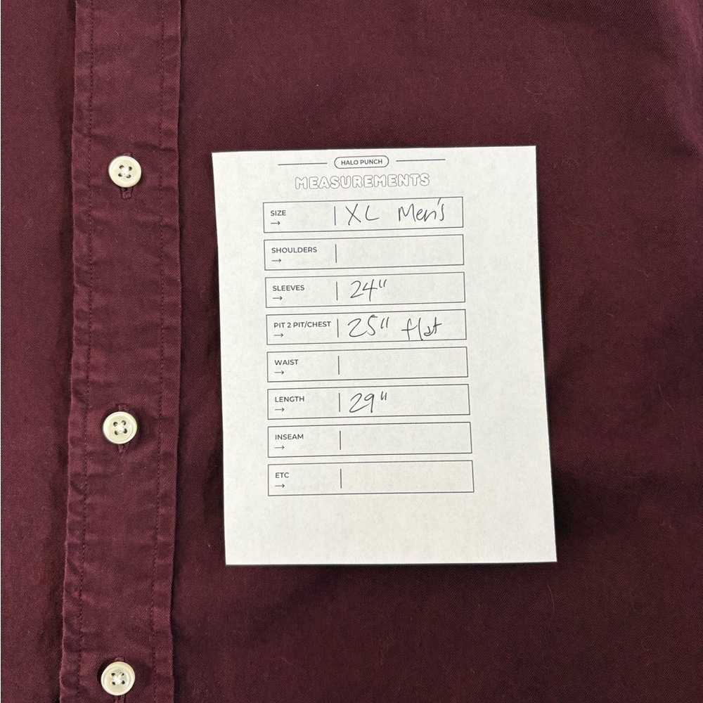 Vintage 90s Polo Ralph Lauren Men's Burgundy Button-Up Shirt size XL 100% cotton - Picture 11 of 11
